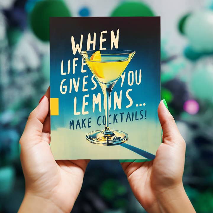 Lemon Cocktails Greeting Card - Just Fabulous Palm Springs