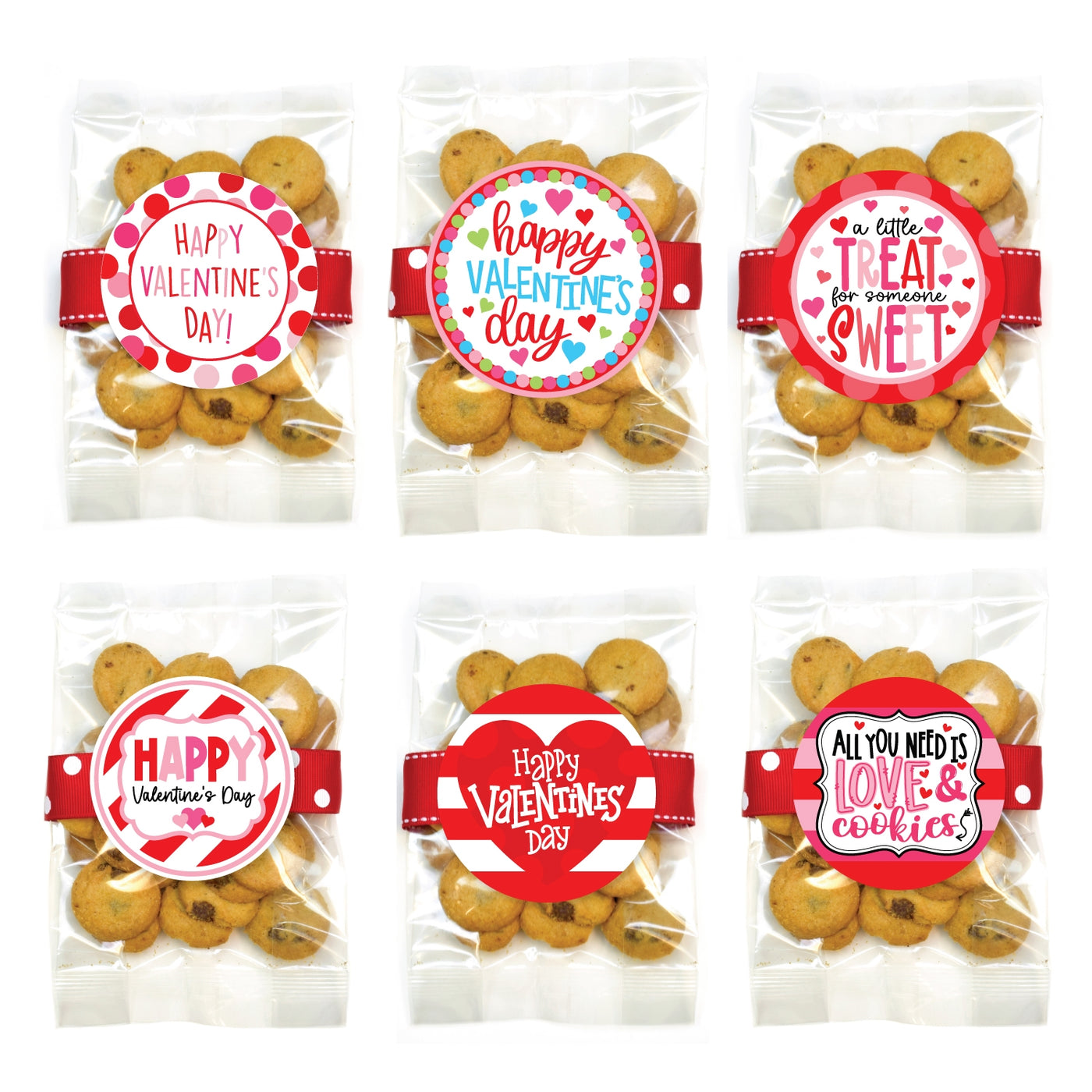 Happy Valentine's Day Chocolate Chip Cookie Bag