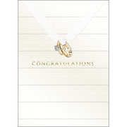 Wedding Rings And Stripes Greeting Card