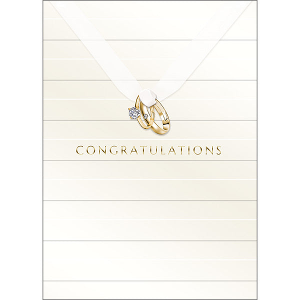 Wedding Rings And Stripes Greeting Card