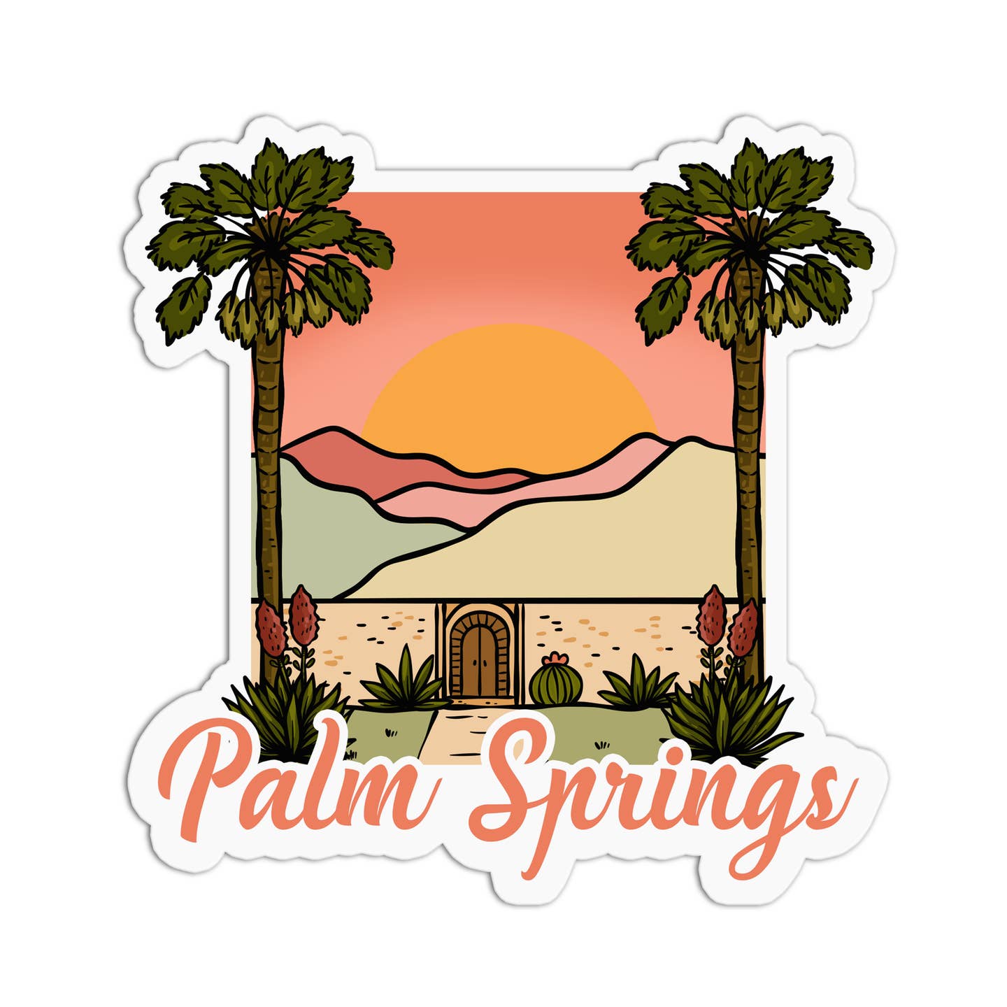 Sticker: Palm Springs Sunset - Just Fabulous Palm Springs