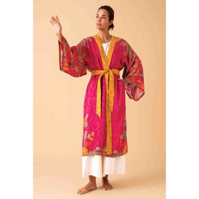 Enchanted Evening Doe Kimono Gown - Fuchsia