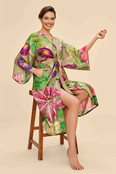 Oversized Botanicals Kimono Gown