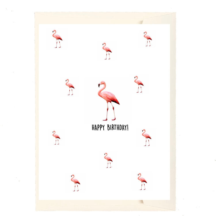 Birthday Pink Flamingos Birthday Card