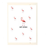 Birthday Pink Flamingos Birthday Card