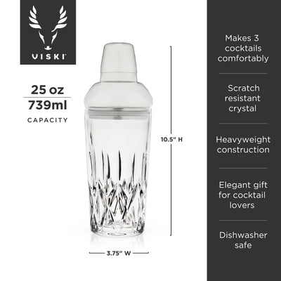 Admiral: Crystal Cocktail Shaker With Strainer