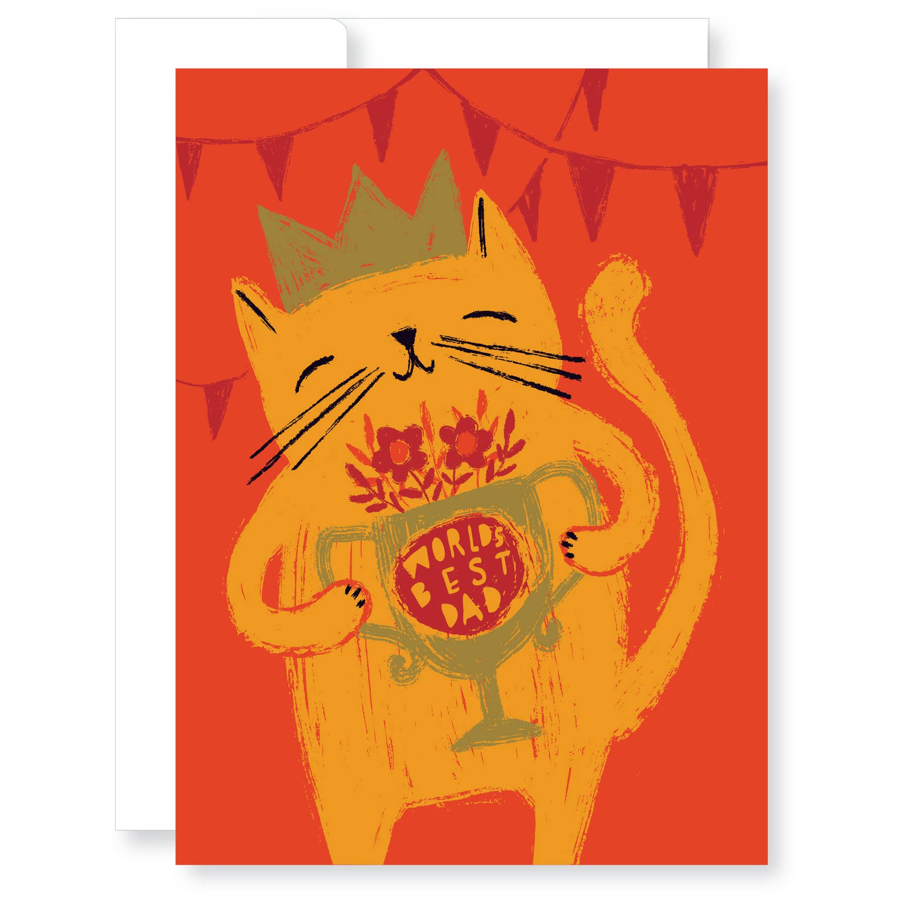 Best Dad Cat With Trophy Father's Day Greeting Card - Just Fabulous Palm Springs