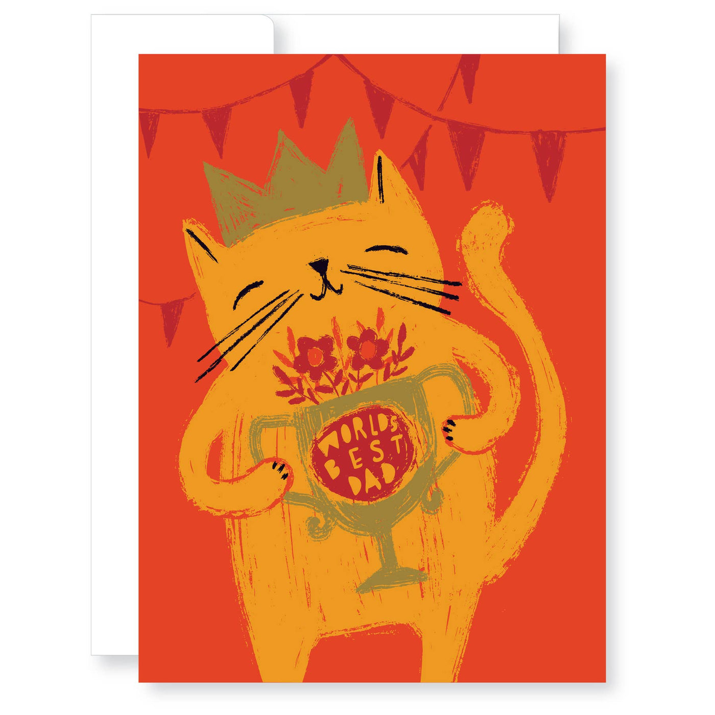 Best Dad Cat With Trophy Father's Day Greeting Card