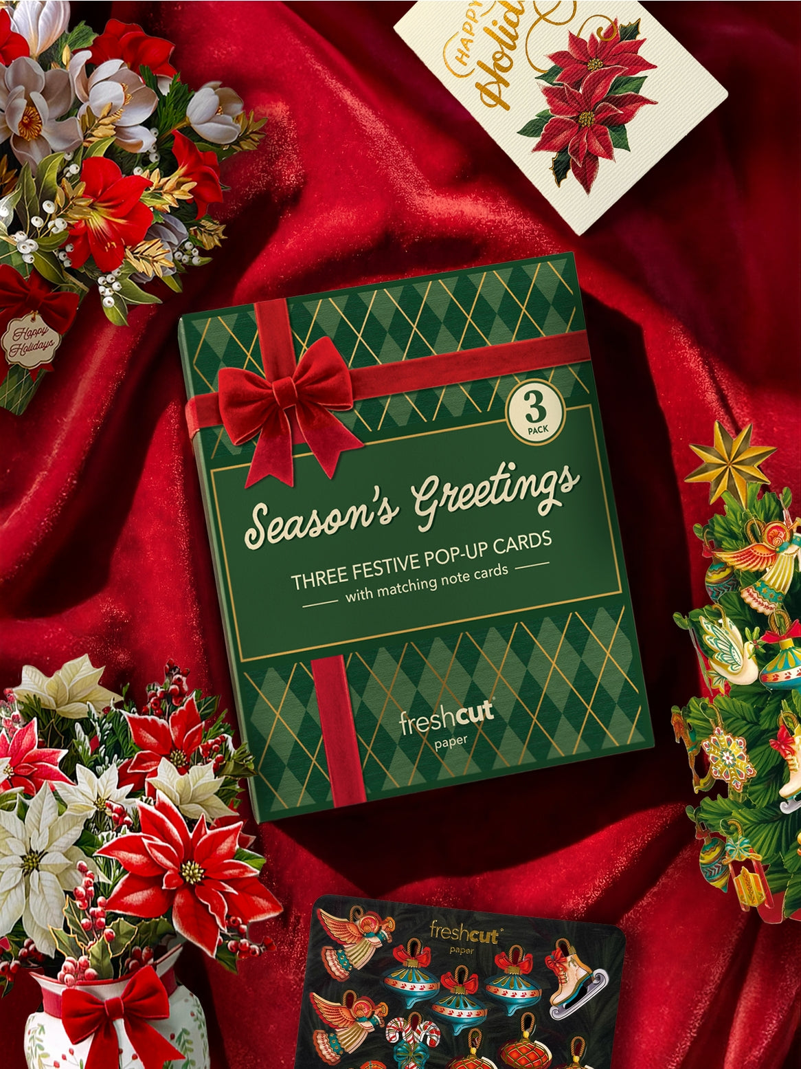 Season's Greetings (Mini Set of 3) Pop Up Card