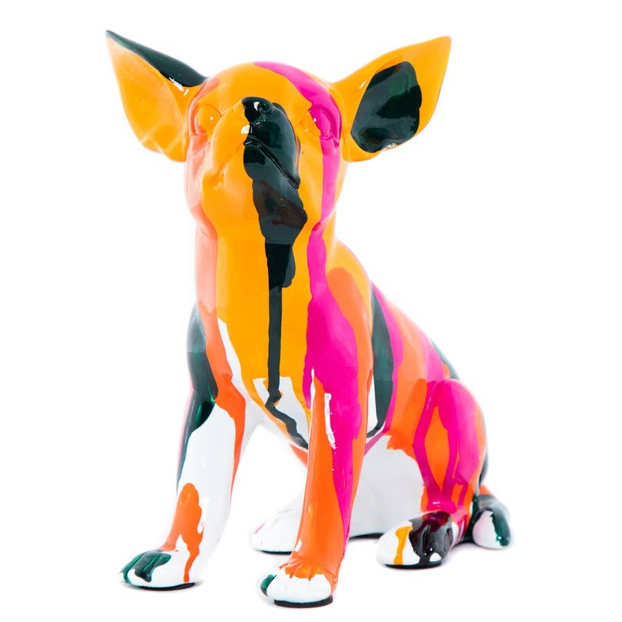 Splatter Art Chihuahua Sculpture - 7" Tall