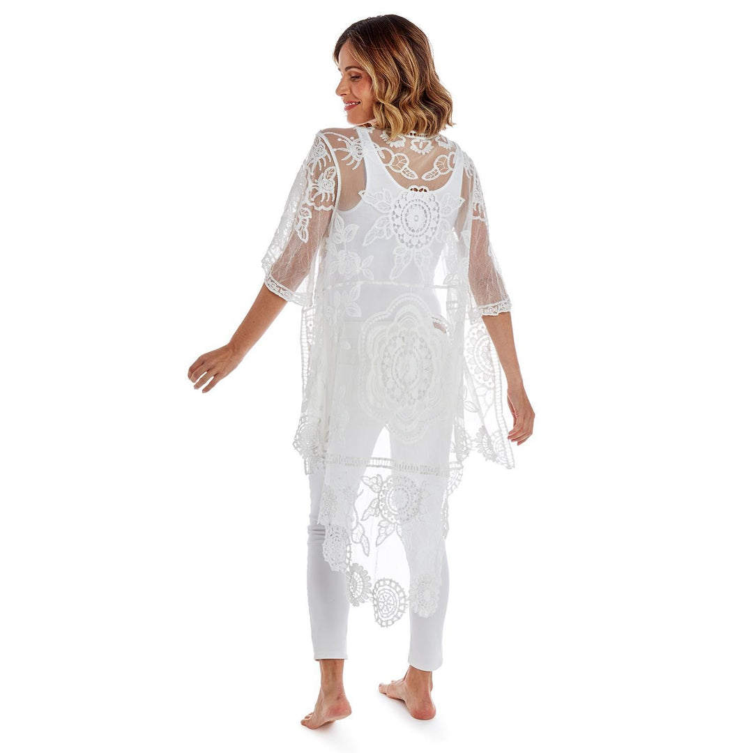 Beyond Boho High-Low Crochet & Lace Kimono