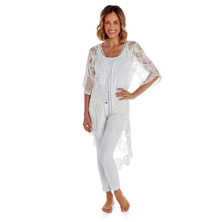 Beyond Boho High-Low Crochet & Lace Kimono
