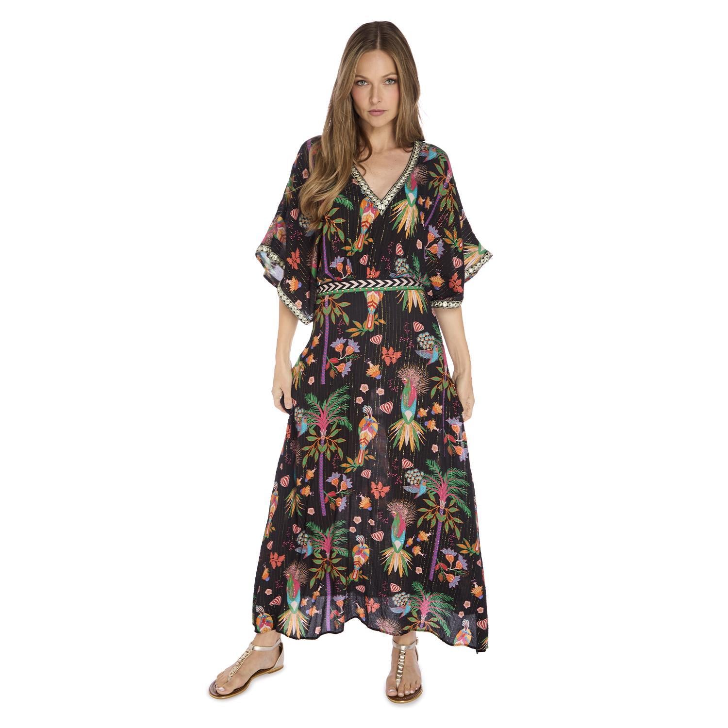 Wild India Print Black Dress - Just Fabulous Palm Springs