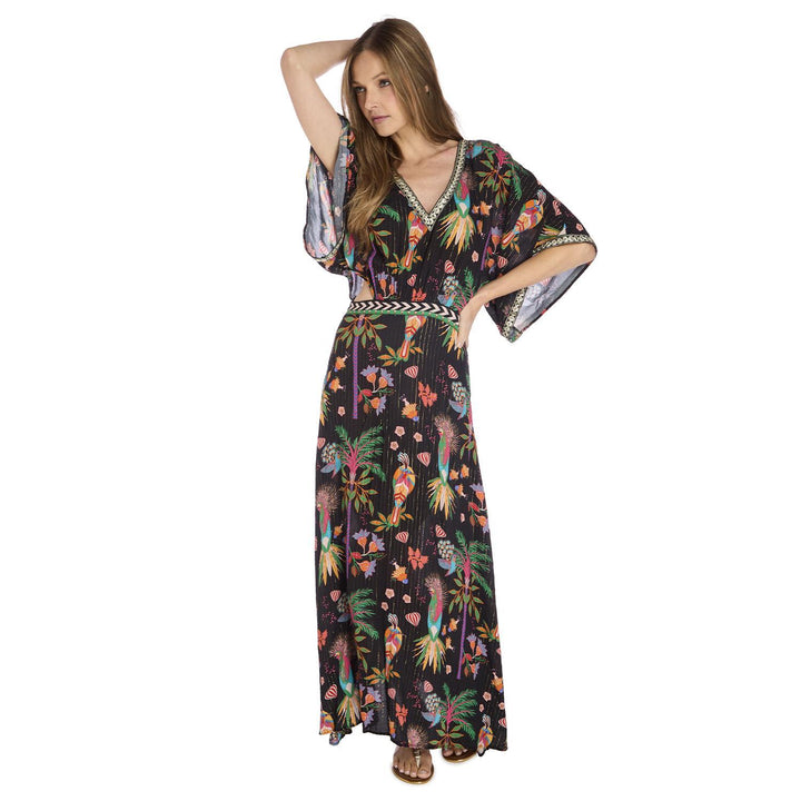 Wild India Print Black Dress - Just Fabulous Palm Springs