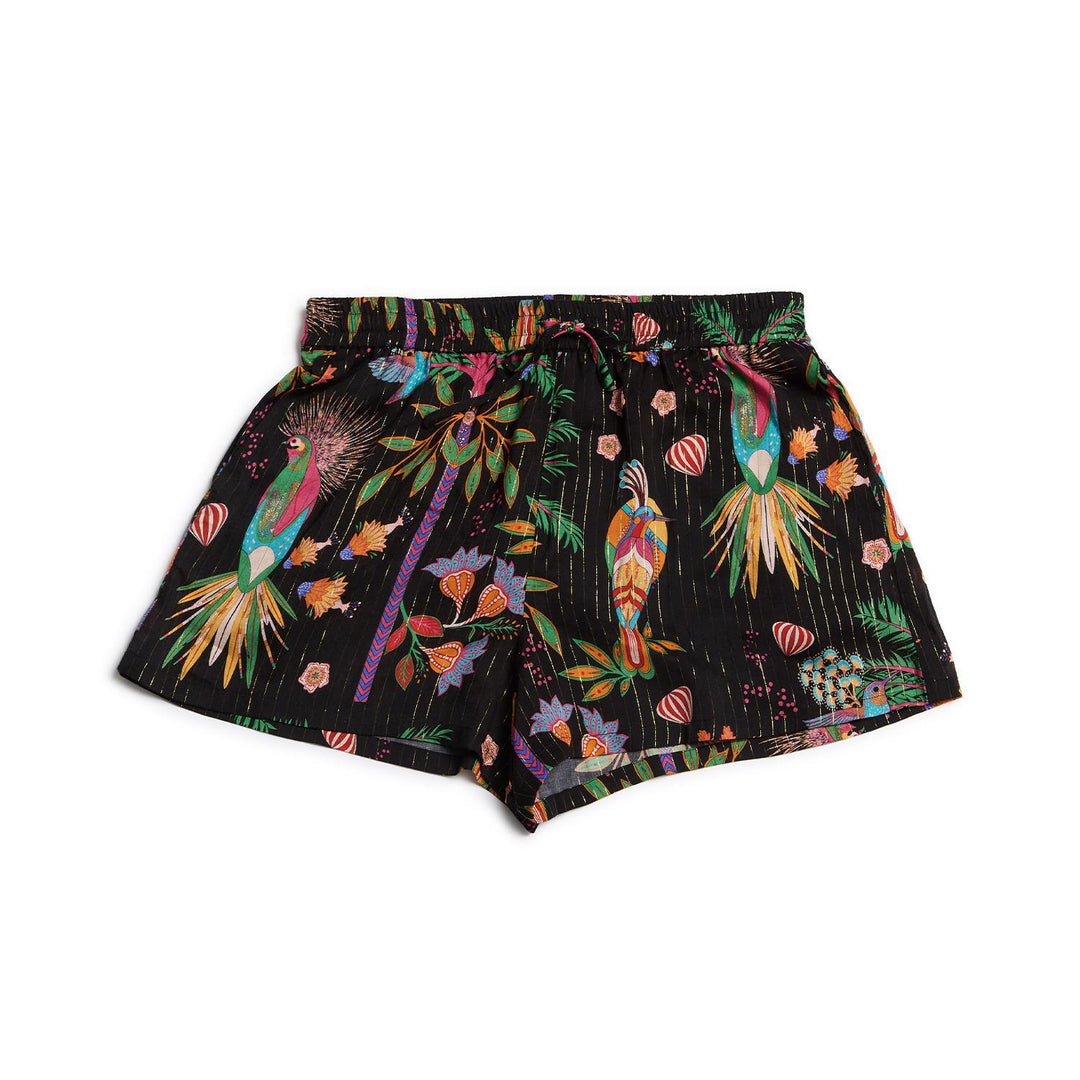 Magic India Print Black Drawstring Shorts - Just Fabulous Palm Springs