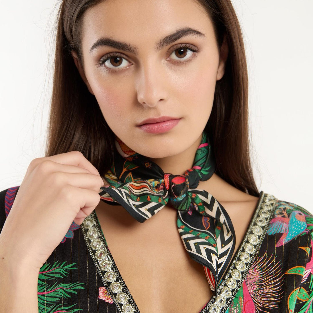 Magic India Print Mini Square Scarf