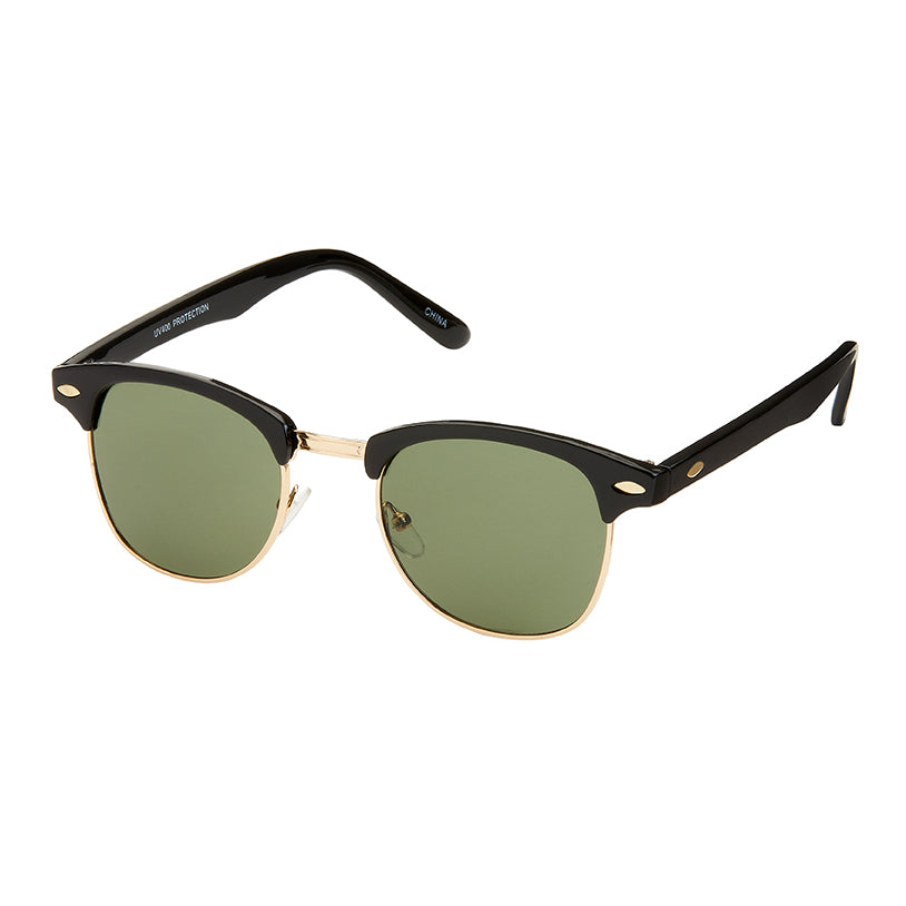 Heritage Club Sunglasses - Black With Green Lenses