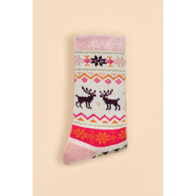 Fair Isle Reindeer Cozy Socks