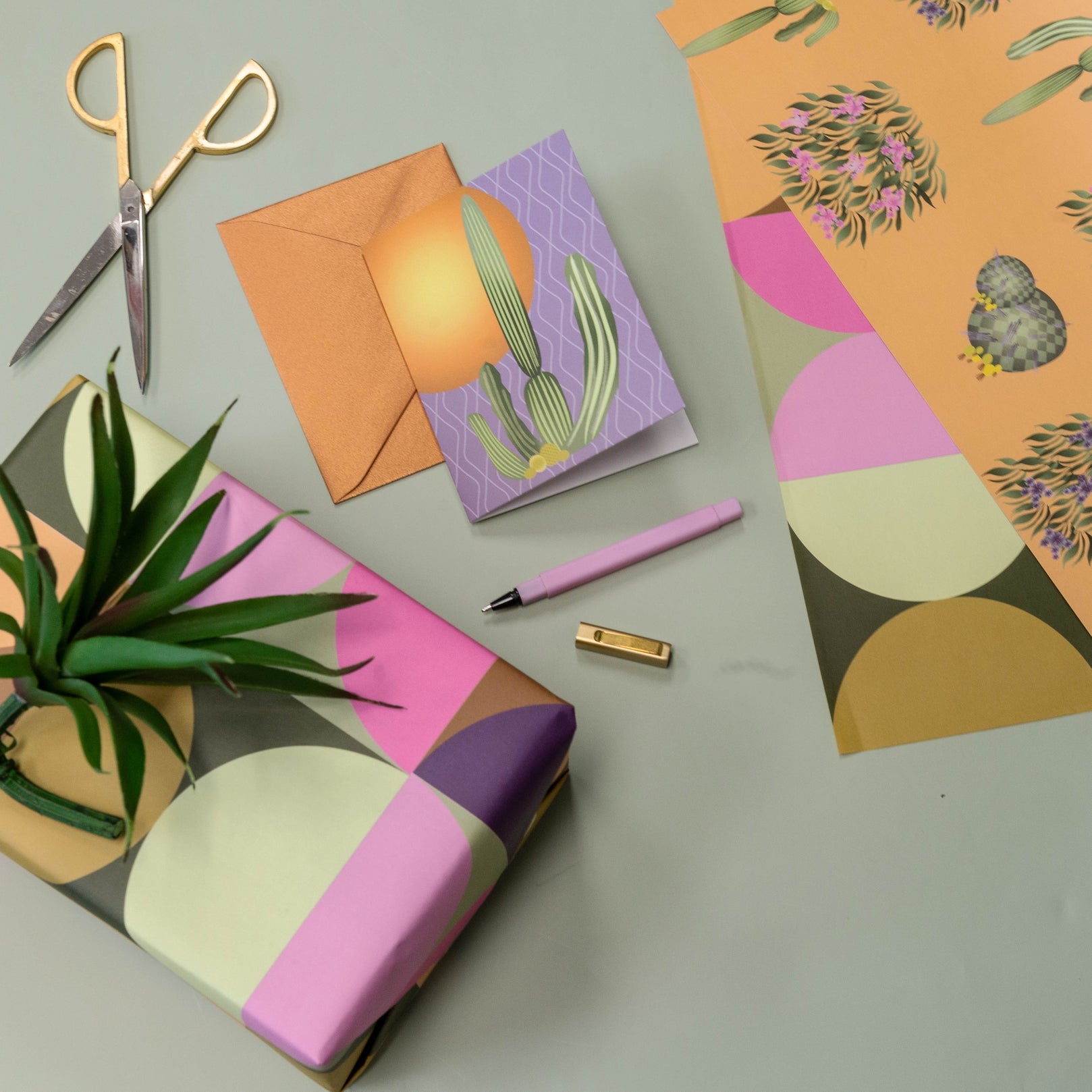 Cactus Vintage Western Blank Notecard - Boxed Set of 8