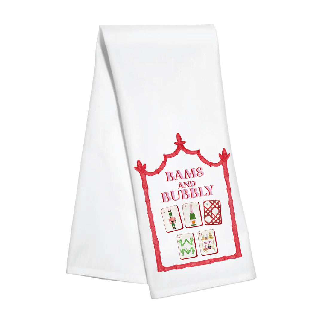 Bams & Bubbly Mahjong Christmas Kitchen Towel