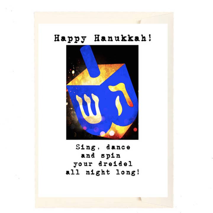Hanukkah Dreidel Holiday Card