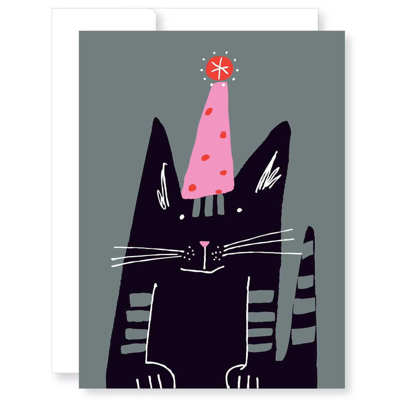 Pretty Cat In Hat Birthday Card