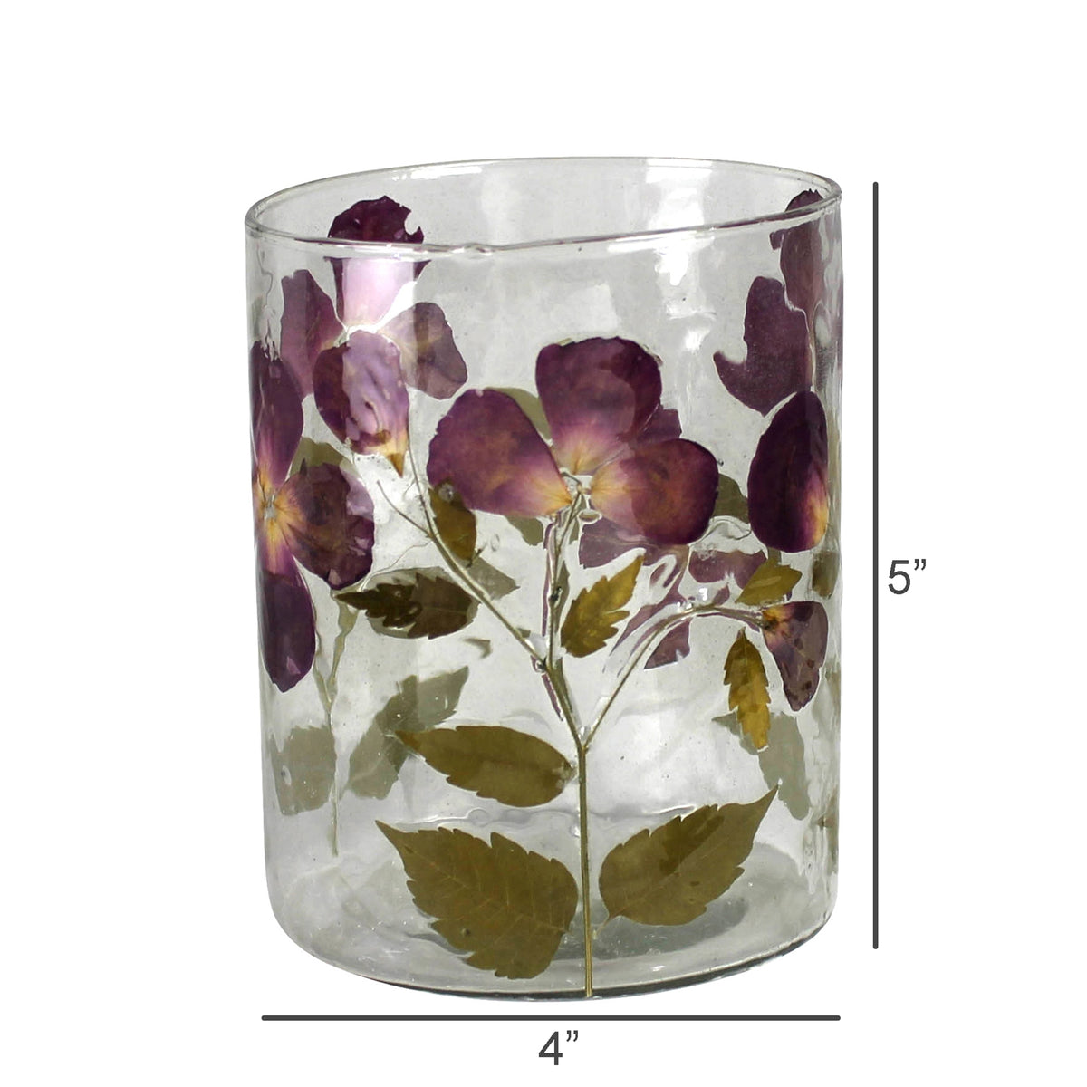 Roses Enamel Hurricane Glass