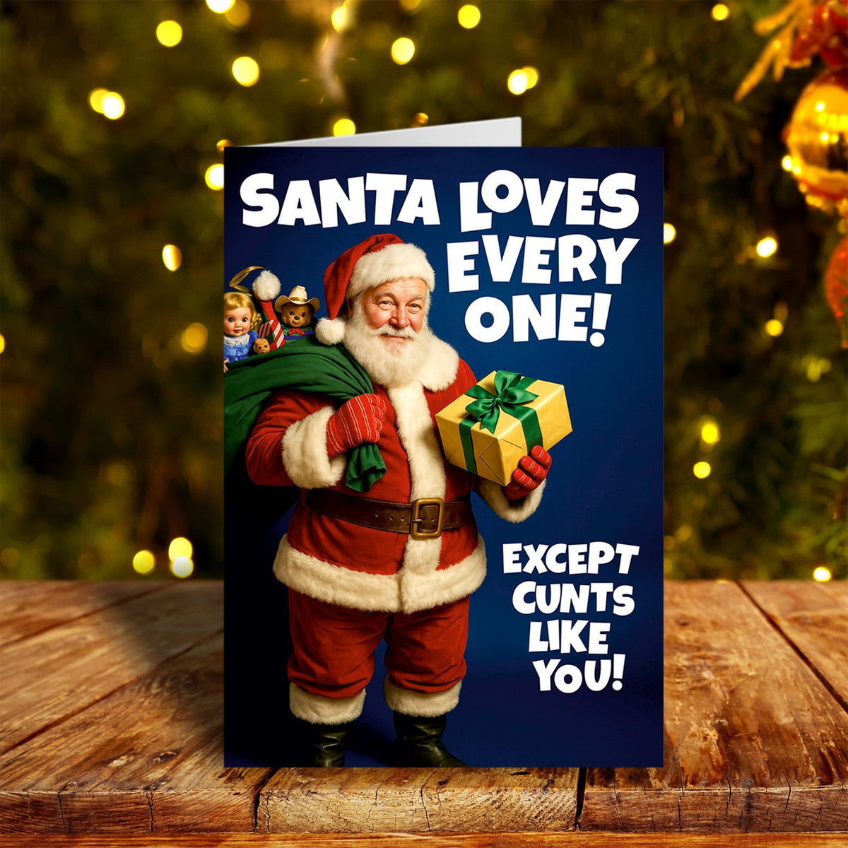 Santa Loves Everyone Greeting Card - Just Fabulous Palm Springs