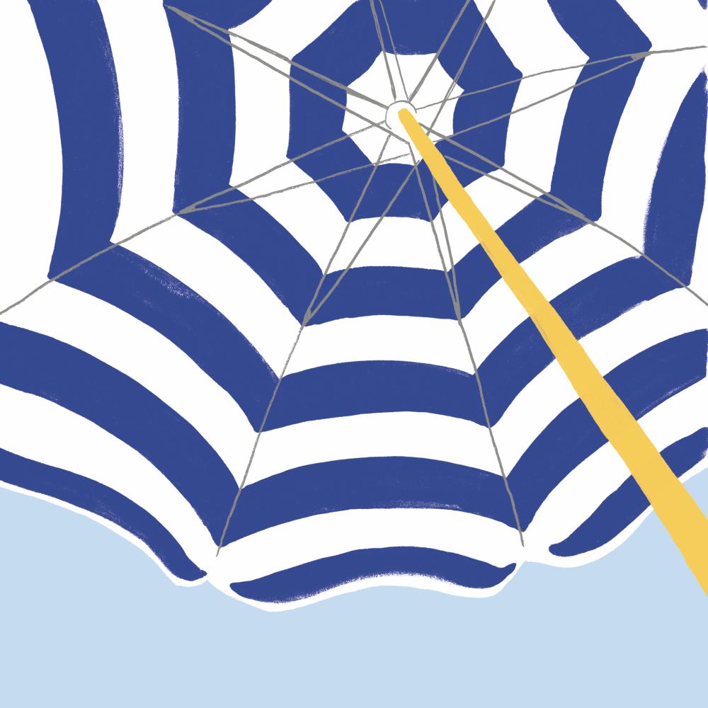 Beach Umbrella Beverage Napkin - Blue - Just Fabulous Palm Springs