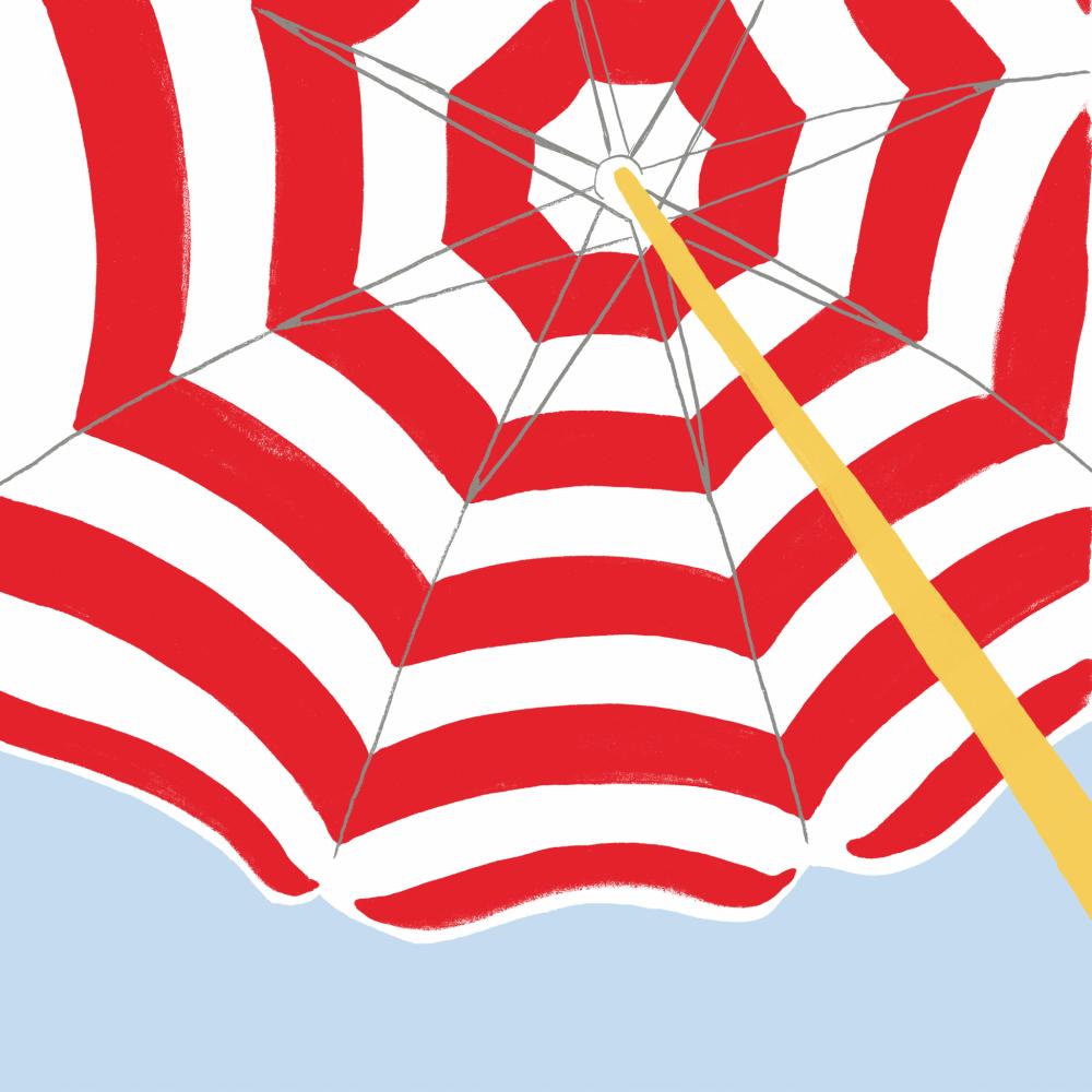 Beach Umbrella Beverage Napkin - Red - Just Fabulous Palm Springs
