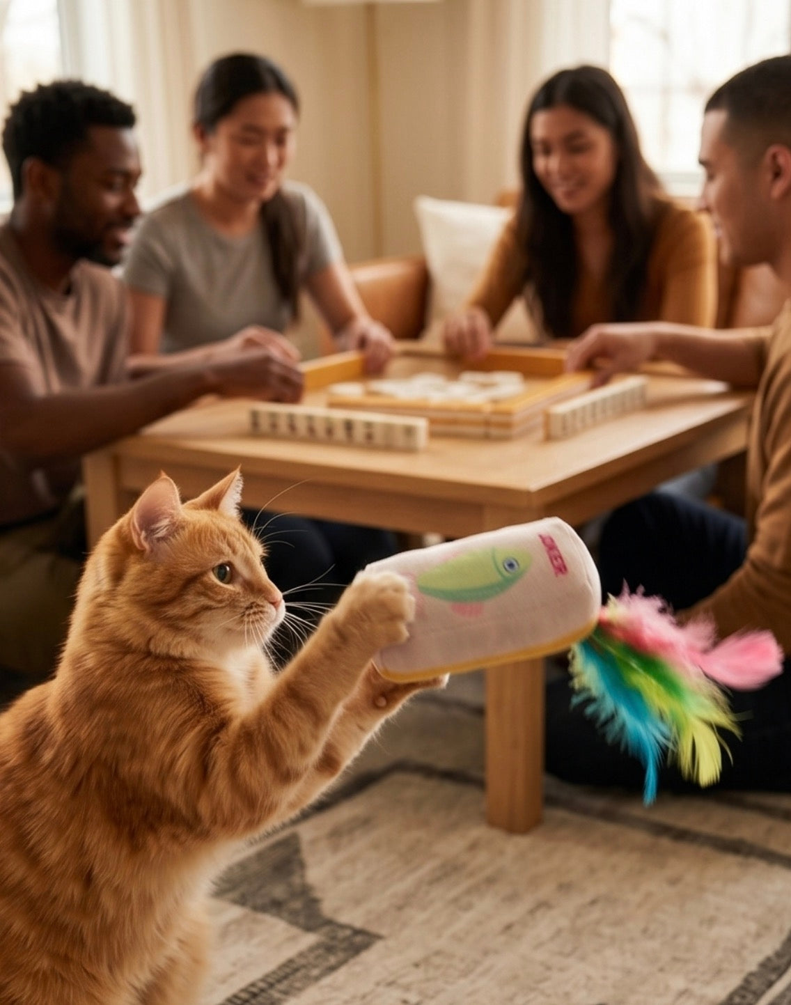 Meowjong Tiles Catnip Toys With Feathers