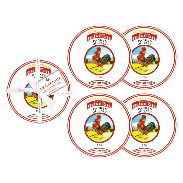 Vintage Olive Italy Appetizer Plates- Set Of 4
