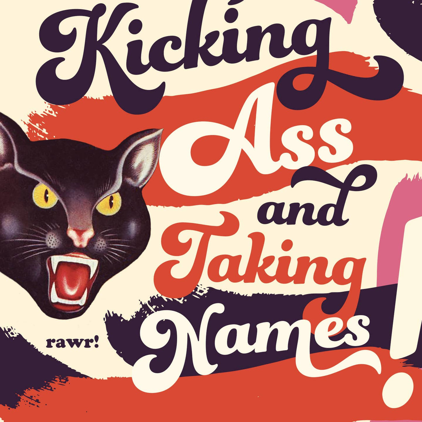 Kicking Ass Panther Greeting Card