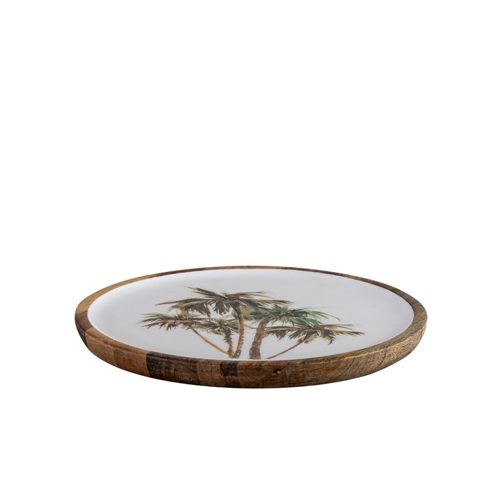 Mango Wood Colorful Palm Tree Plate
