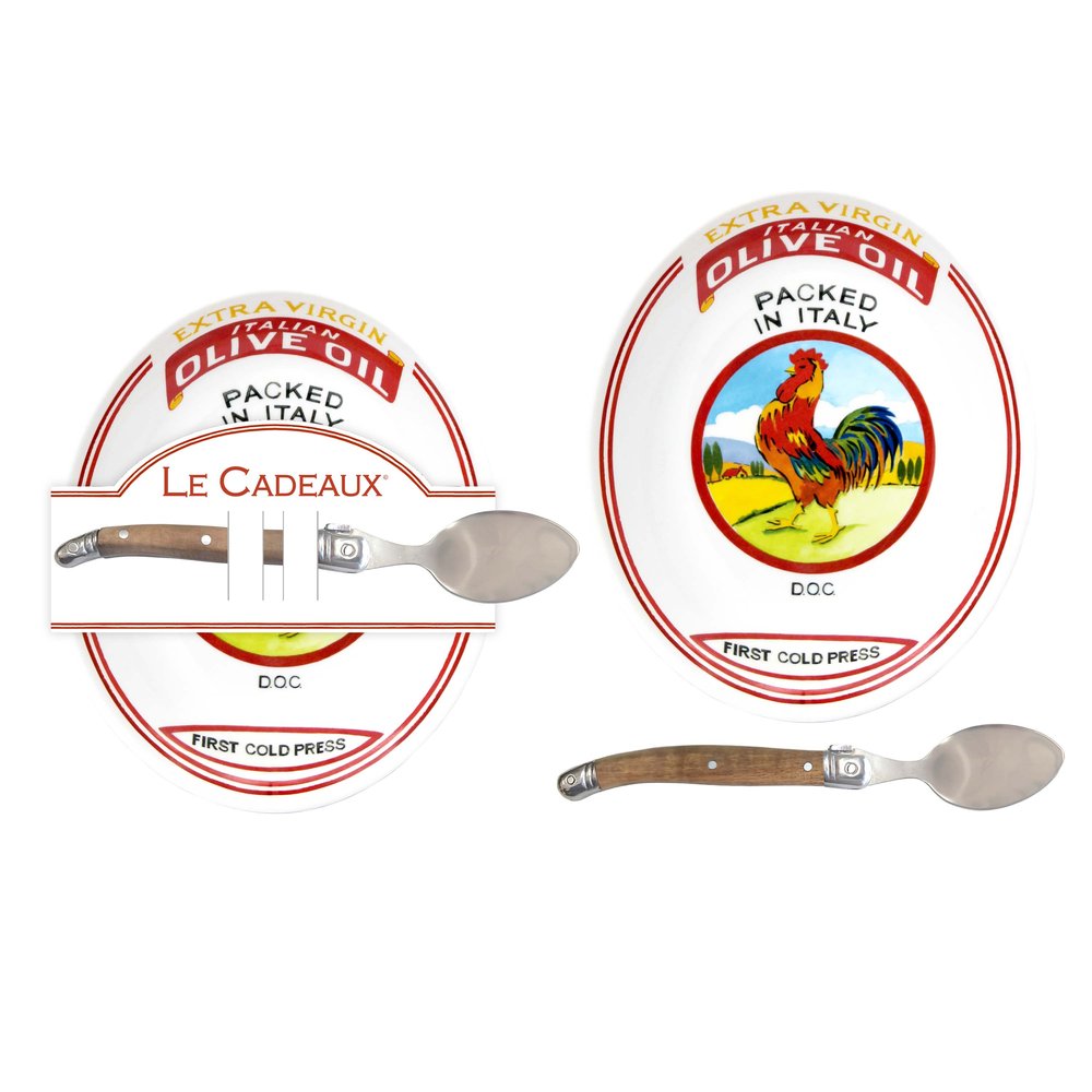 Vintage Olive Italy Olive Bowl & Spoon Gift Set
