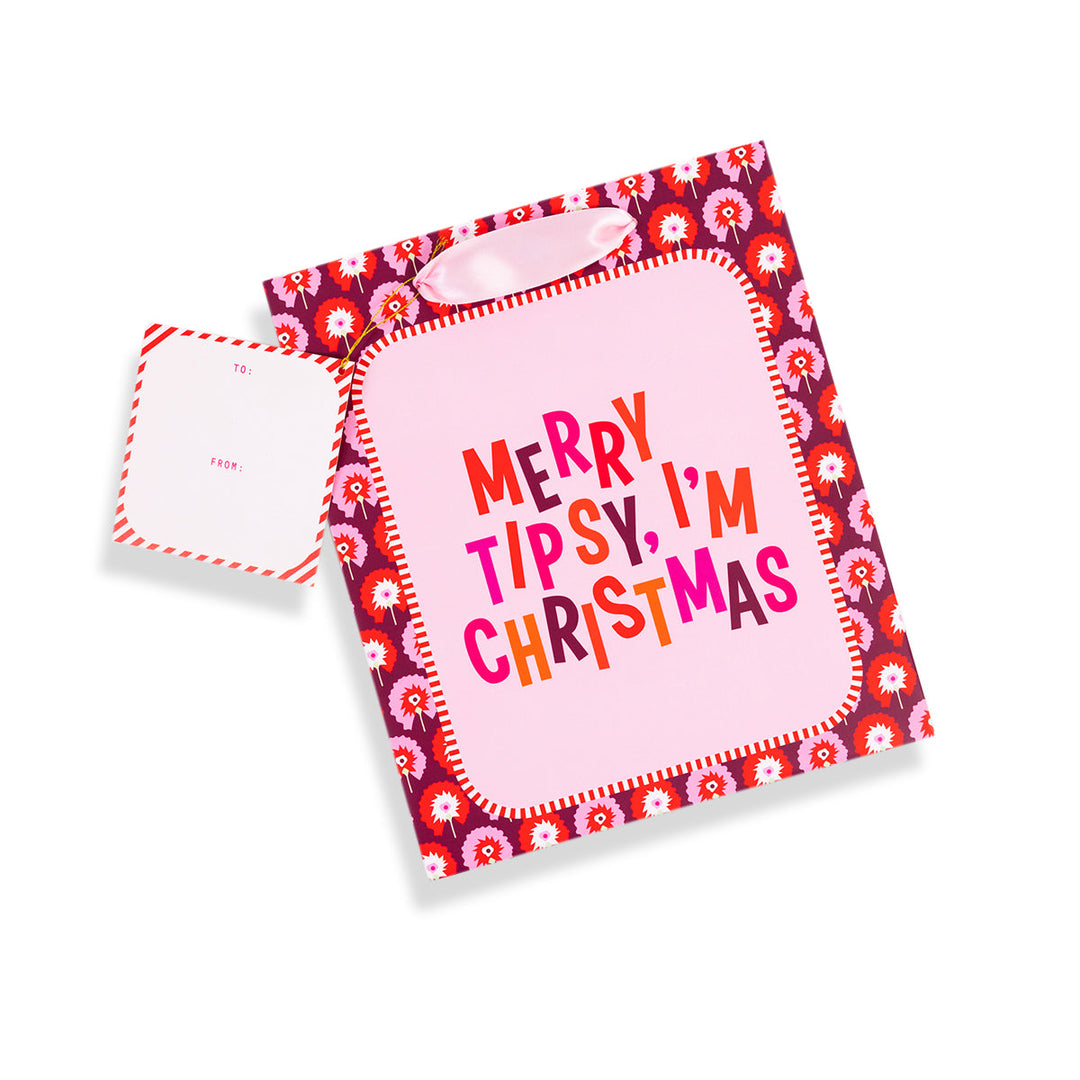 Merry Tipsy Christmas Gift Bag - Medium
