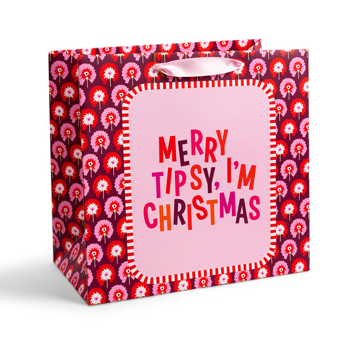 Merry Tipsy Christmas Gift Bag - Large