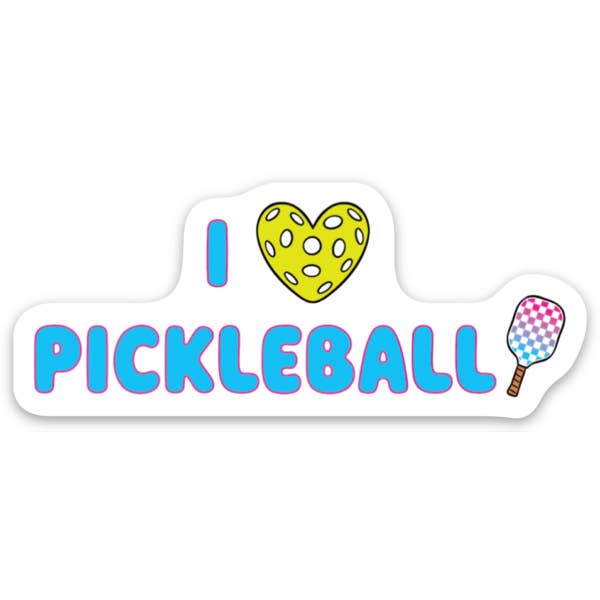 Die Cut Sticker: I Love Pickleball