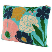 Blue Blooms Tufted Wool Pouch