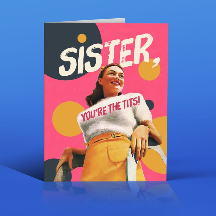 Pink Sister You're The Tits Greeting Card
