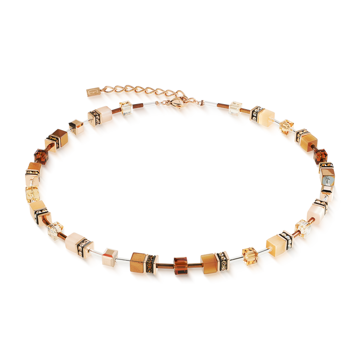 GeoCube Iconic Necklace - Mocha Mousse