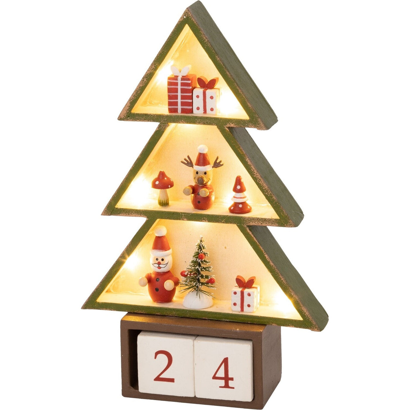 3 Shelf Green Christmas Tree Advent Calendar