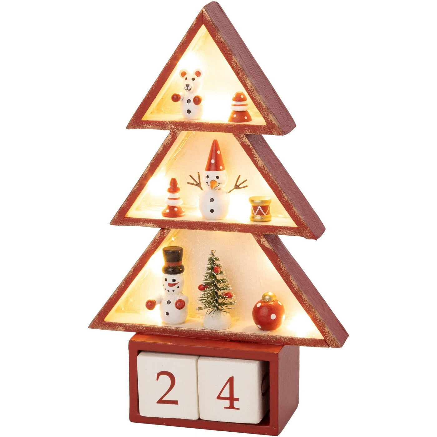 3 Shelf Red Christmas Tree Advent Calendar