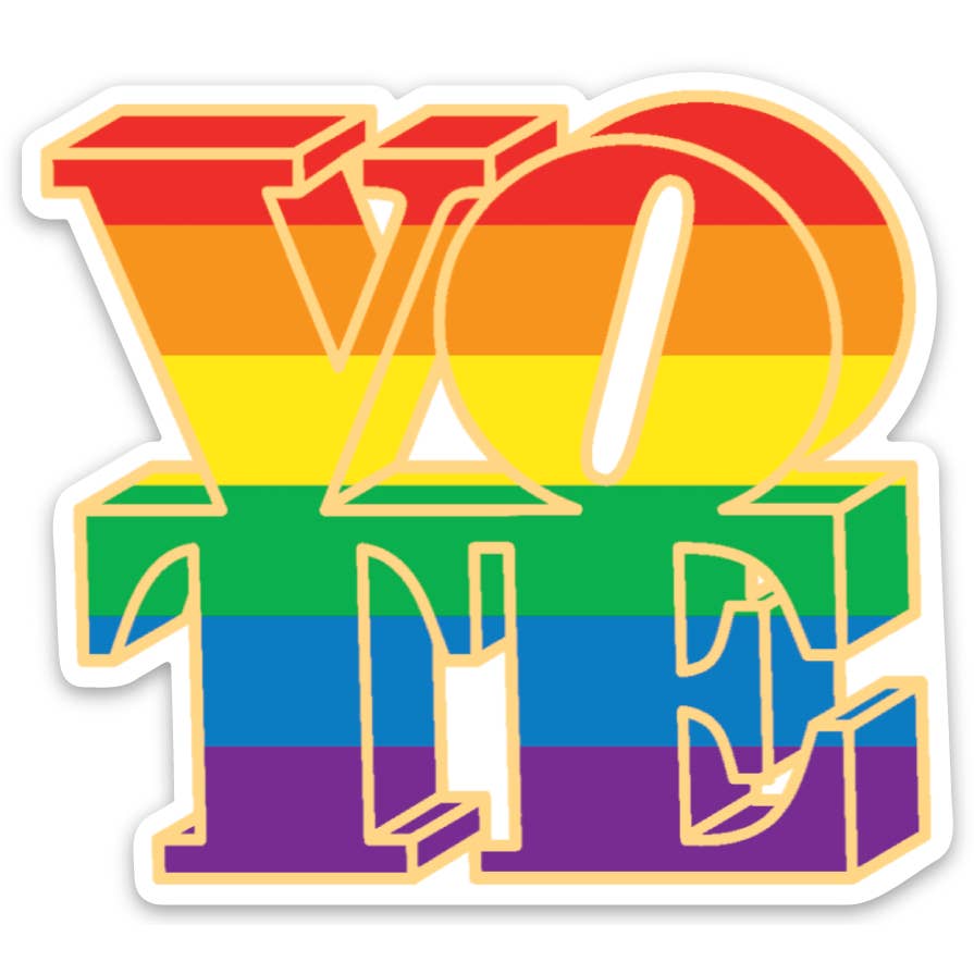 Die Cut Sticker: Vote Rainbow