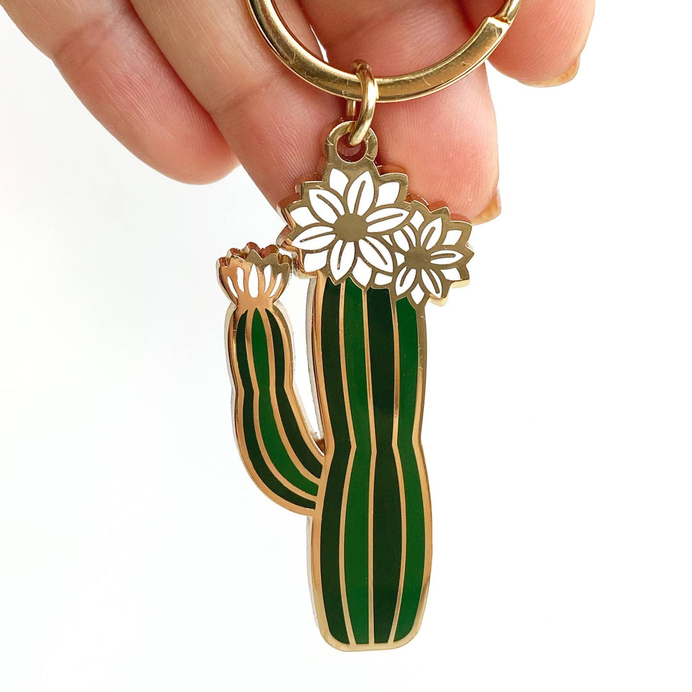 Olivia Blooming Cactus Keychain