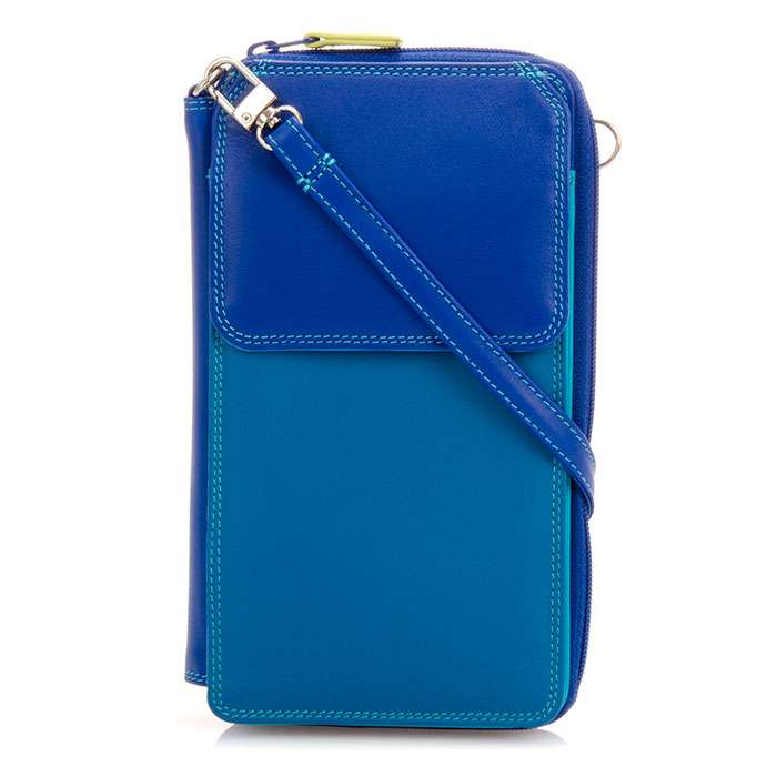 Zip Multi Purse With Shoulder Strap - Seascape