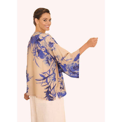 China Blue Blooms Kimono Jacket