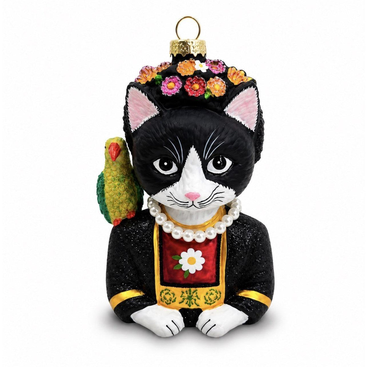 Frida Kahlo Catlo Tuxedo Cat Ornament 