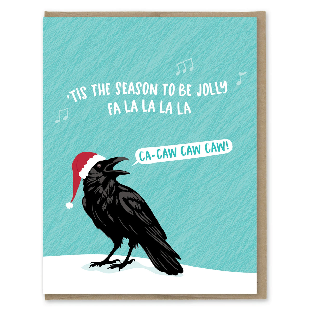 Fa La La Ca-Caw Crow Holiday Card
