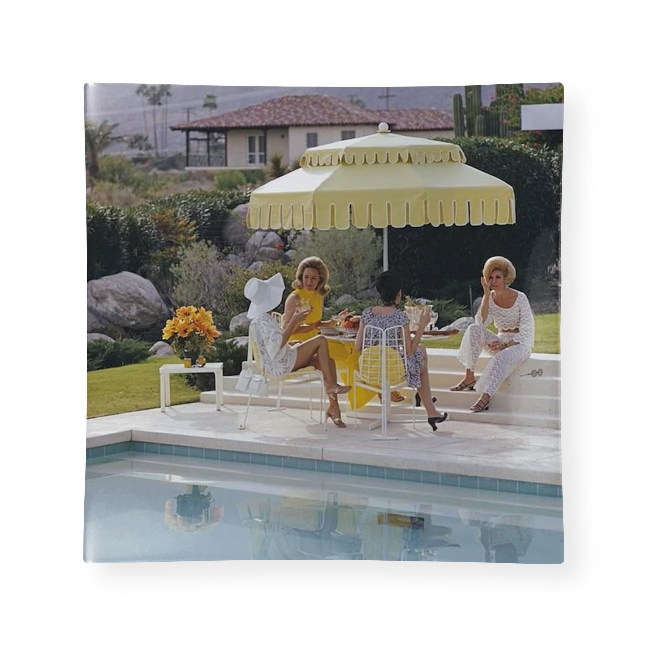 Yellow Umbrella Glass Trinket Tray - Just Fabulous Palm Springs